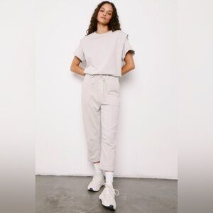 Pistola
Clarisse French Terry Shoulder Pleat Jumpsuit Soft Taupe